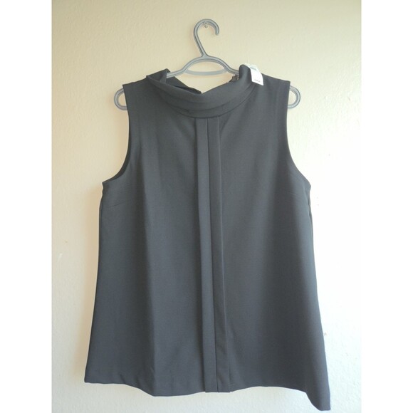 Banana Republic Tops - NWT Banana Republic Women Black Sleeveless Mock Neck Pleated Top Blouse Size L
